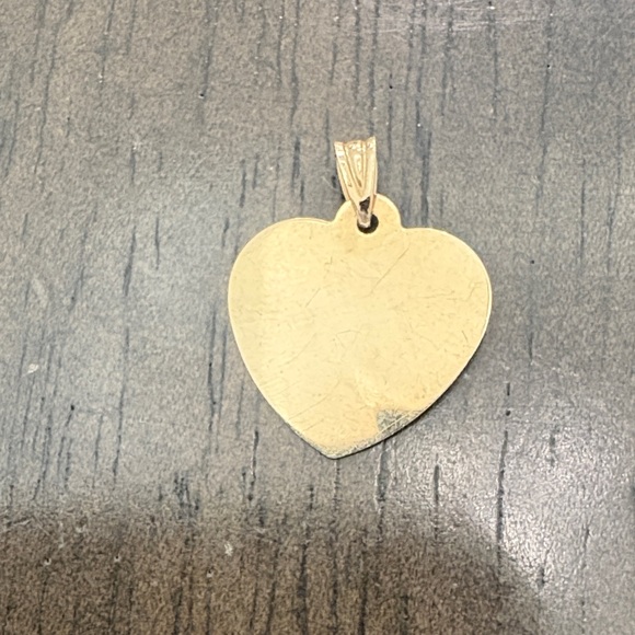 Romantic 10 K Gold Heart Pendant with Rose Accent - Picture 2 of 3